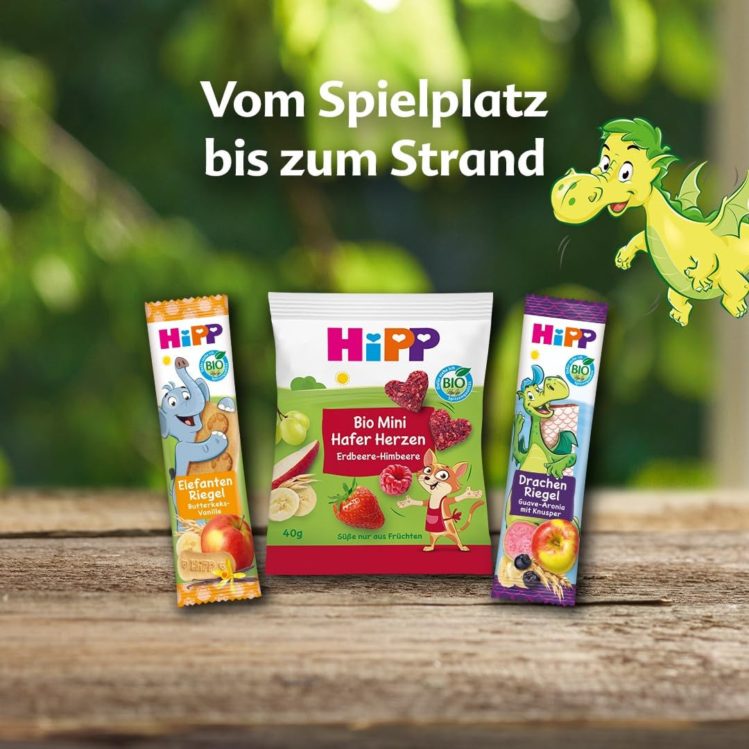 HiPP Leopard Riegel mit Joghurt und Kirschen in Banane (22 x 23g), ab 1 Jahr, nur mit Früchten gesüßt, in bester Bio-Qualität