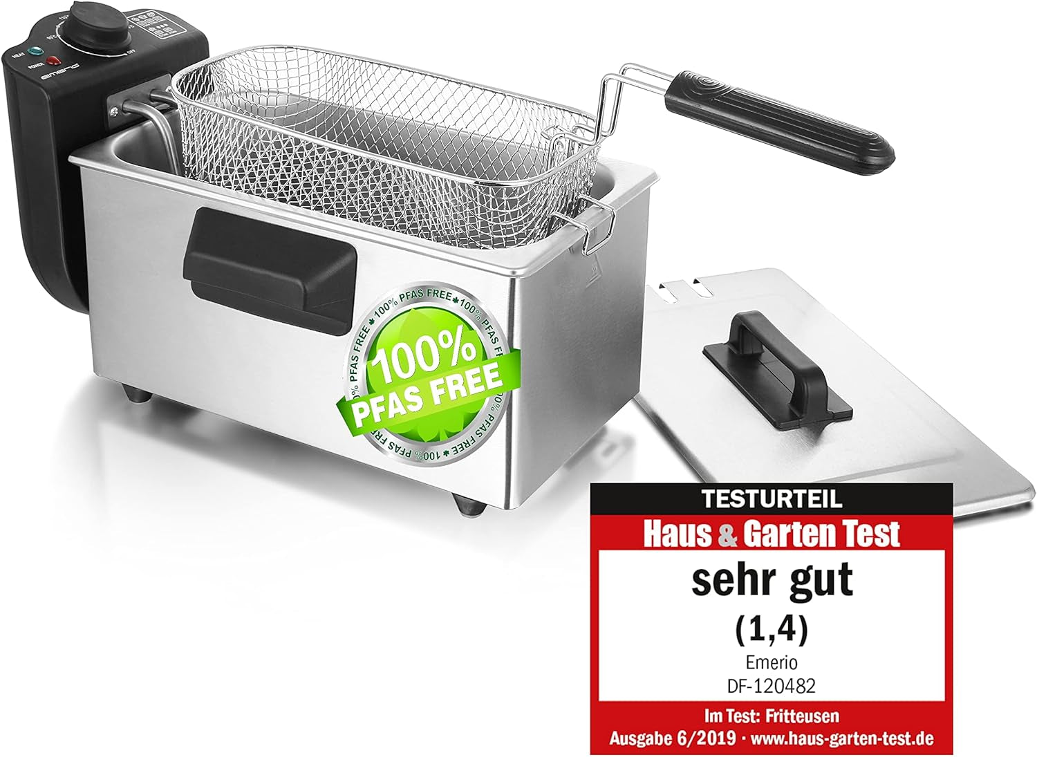 Emerio Ölfritteuse 3,0 l mit Kaltzonen-Technologie, 2000 W Haushaltsgeräte Naty Shop Edelstahl