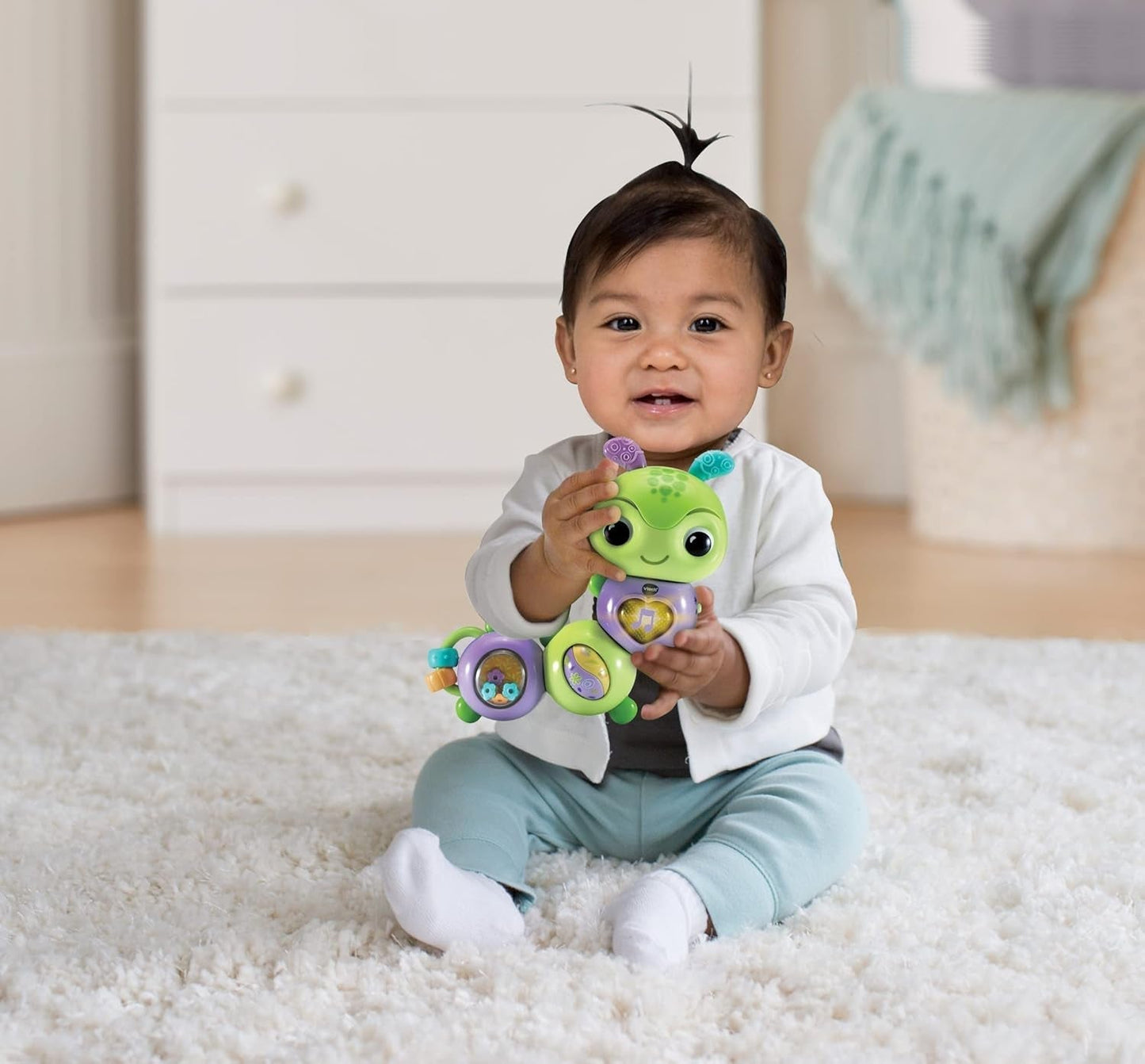 VTech Baby Spinning Fun Caterpillar – Sprechendes und singendes, interaktives Glocken- und Motorikspielzeug – Für 6–24 Monate Babyspielzeug Naty Shop