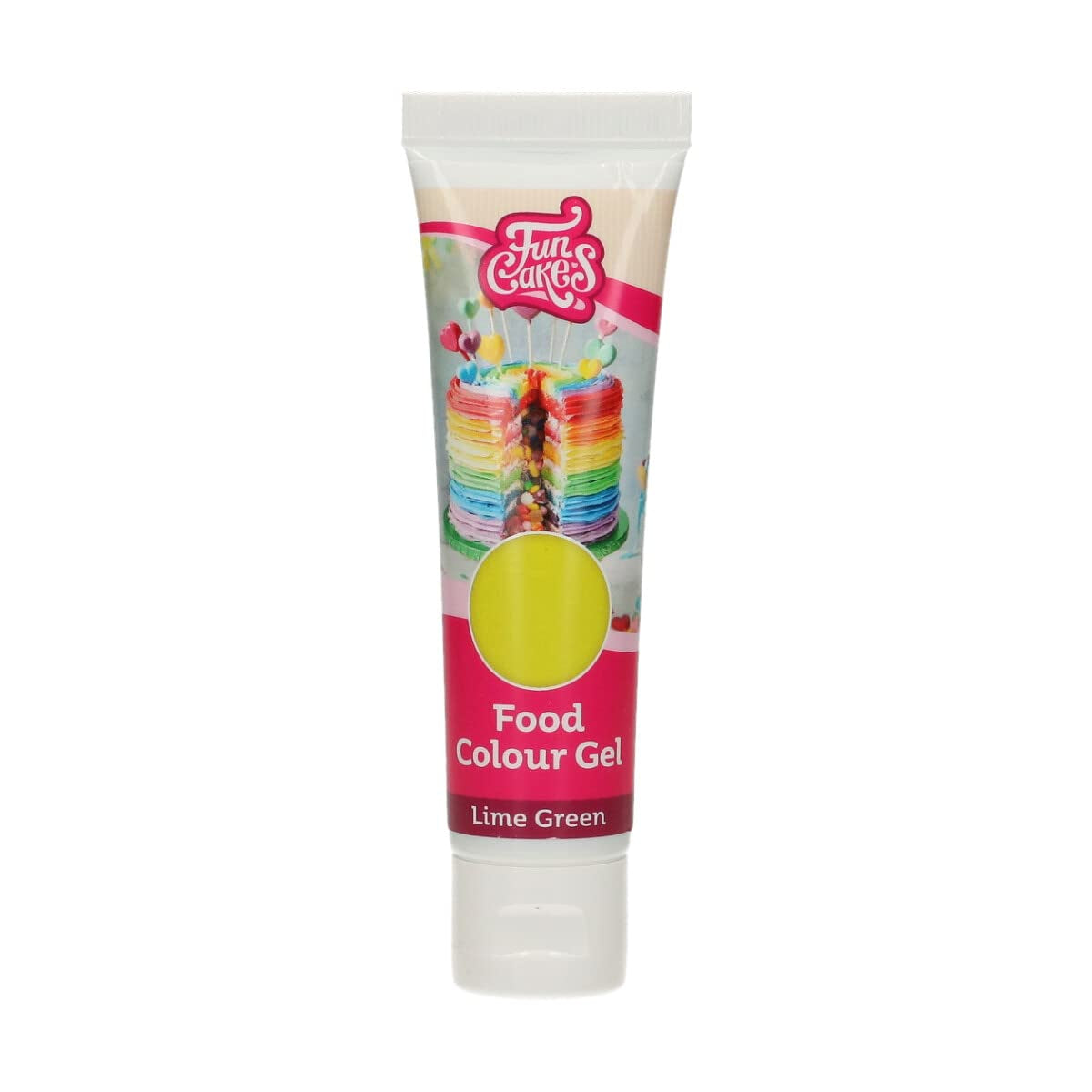Funcakes Lime Green Gel-Lebensmittelfarbe: Hochkonzentrierte Lebensmittelfarbe für Teig, Creme, Fondant und Marzipan. Einfache Dosierung. Ein einziger Tropfen, um lebendige Farben zu erzeugen. Halal. 30 g.