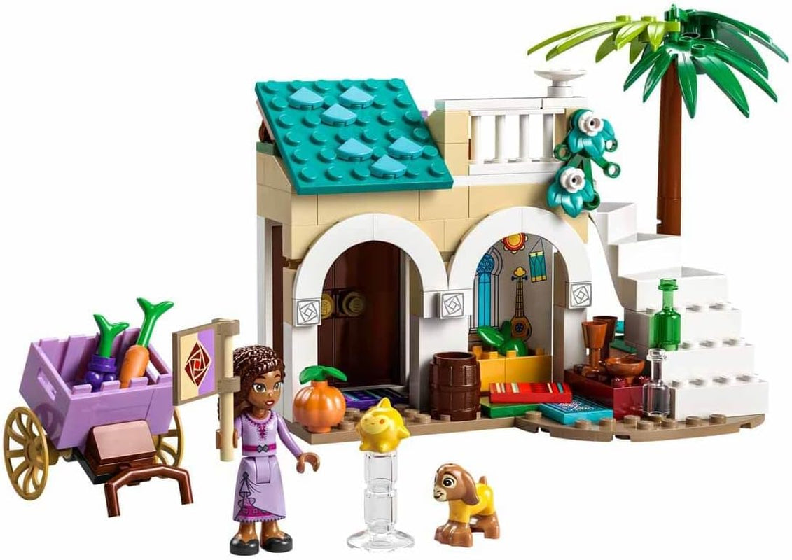 LEGO 43223 Disney Wish Asha in Rosas City, Wish-Filmset mit Markt, Asha-Minipuppe, Valentino als Spielzeugziege und Sternfiguren, Geschenk für Kinder ab 6 Jahren, Bausets für Mädchen und Jungen. Besuchen Sie den LEGO-Store