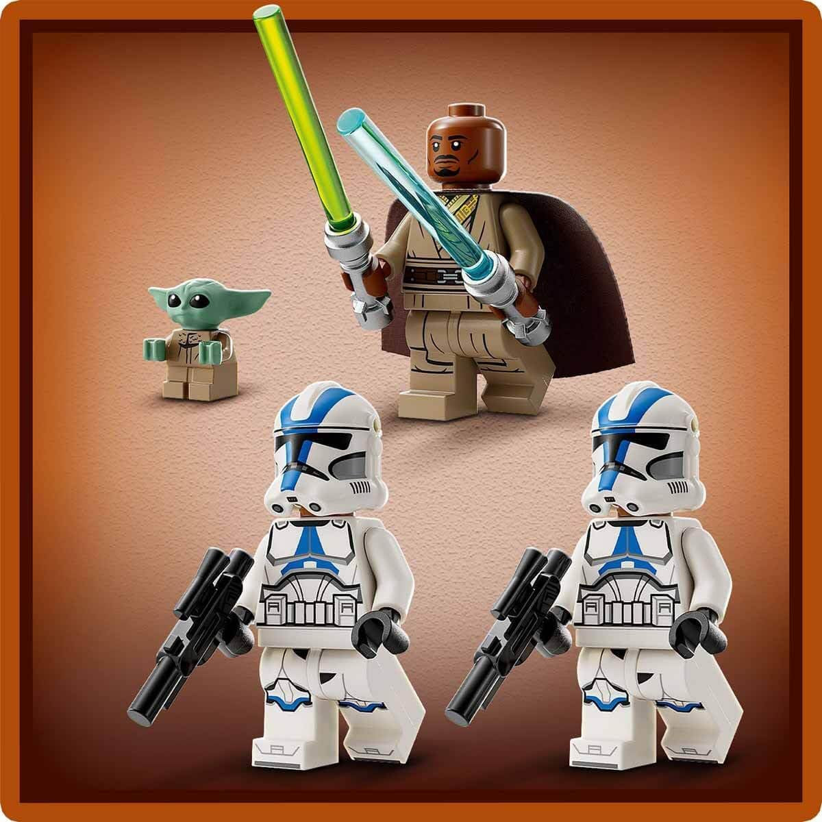 LEGO Star Wars Flucht mit dem BARC Speeder, das Mandalorianer-Set, Spielzeugfahrrad mit Beiwagen, enthält die Figuren Kelleran Beq und Grogu, Geschenk für Jungen und Mädchen ab 8 Jahren 75378 Bausets Beuche den LEGO-Store