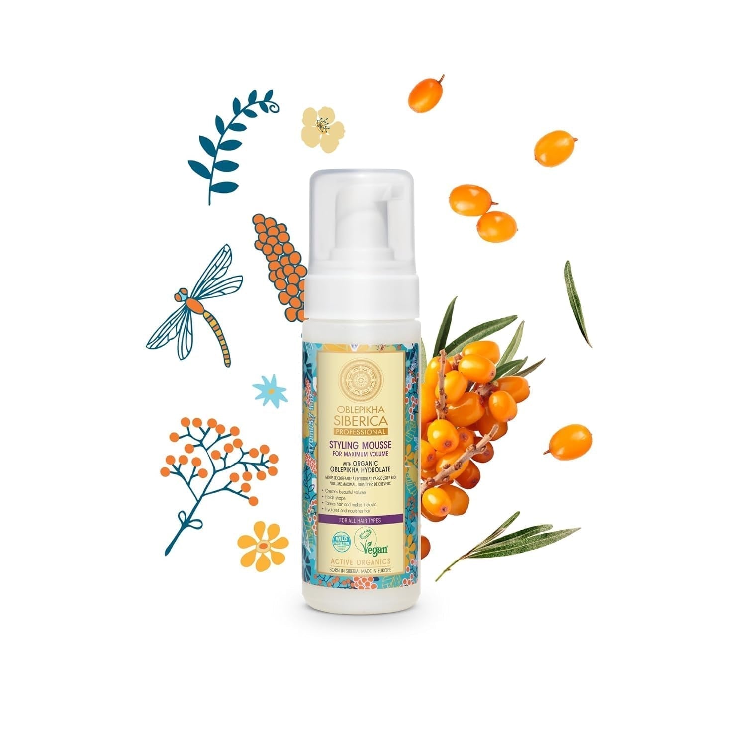 Natura Siberica Oblepikha Maske für stark geschädigtes Haar, 1 Packung (1 x 170 ml) Naty Shop Haarmaske