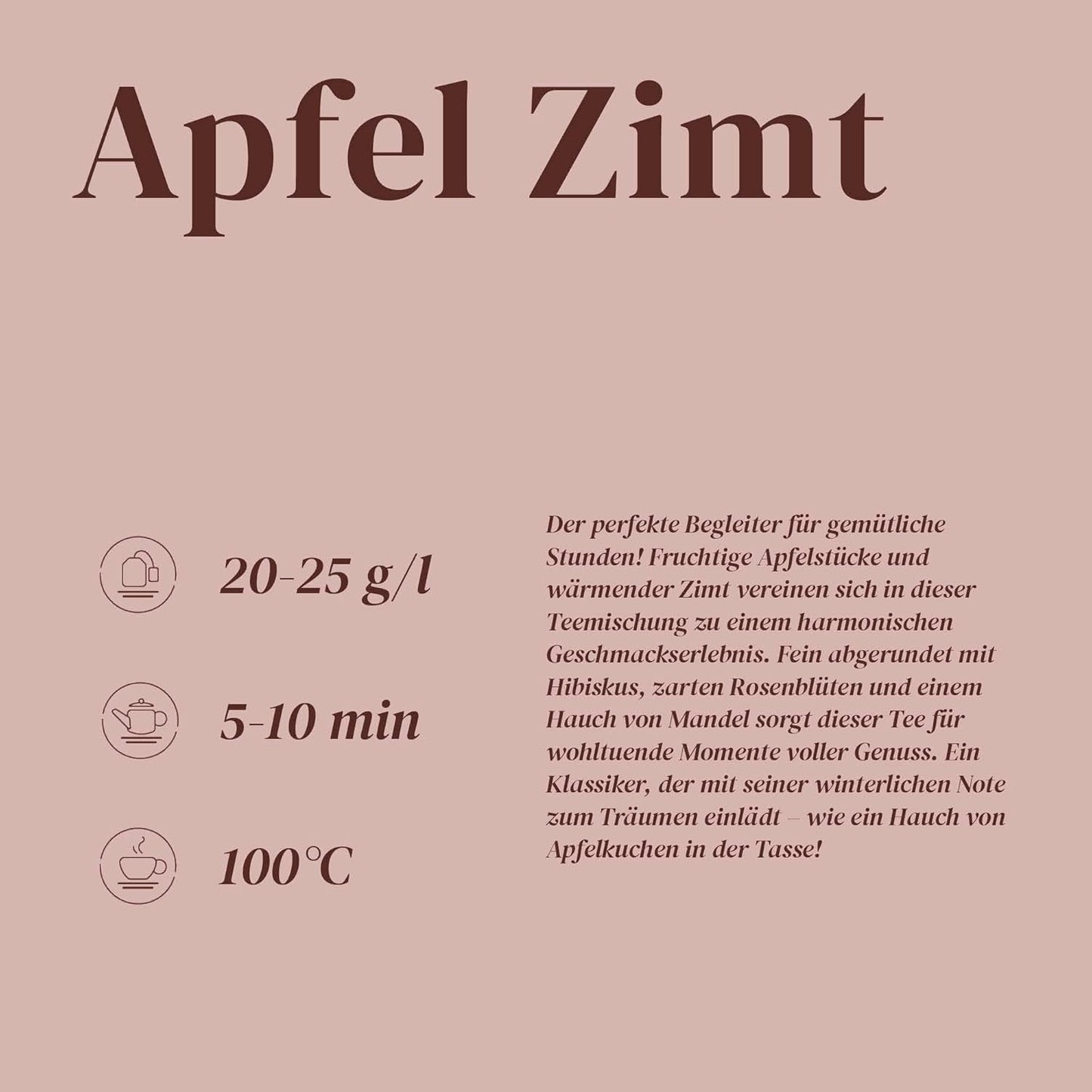 Alpaka-Tee | Apfel und Zimt | Mischung aus Früchtetees | Masse | Wiederverschließbar (100g)