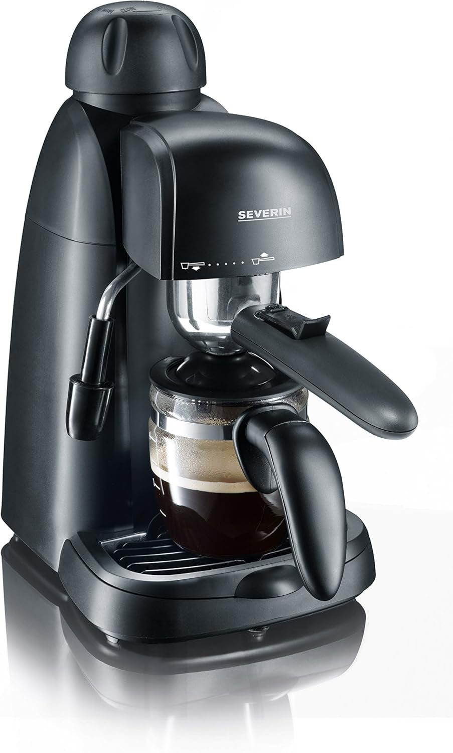 SEVERIN KA 5978 Espressomaschine (inkl. Servierschüssel und Messlöffel, bis zu 4 Tassen) schwarz, Standard