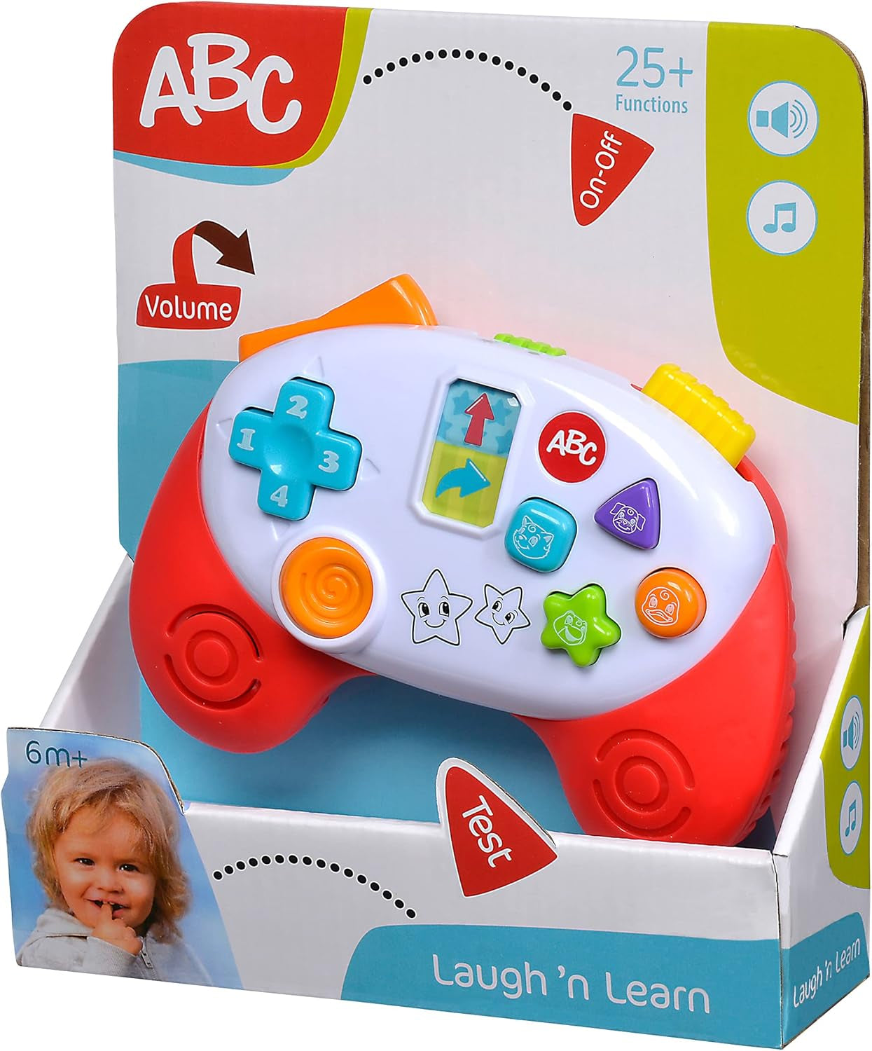 Simba 104010017 – ABC-Gamecontroller, Babyspielzeug, Tiergeräusche, Lieder, 20+ Geräusche, ab 12 Monaten, Motorik, Spielkonsole, Kleinkindspielzeug, Spieltelefon Bebe Toys Naty Shop