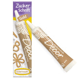 Günthart Backdecor 25 g Zucker mit Buchstaben GOLD für alle Desserts in goldener Farbe aus Zucker für schöne Buchstaben und Motive, 1 Packung (25 g)