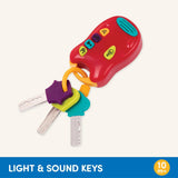 Battat Spielzeugschlüssel Babyspielzeug – Bunter Autoschlüssel-Schlüsselanhänger mit Licht und Geräuschen für Kinder ab 10 Monaten Bebe Toys Naty Shop