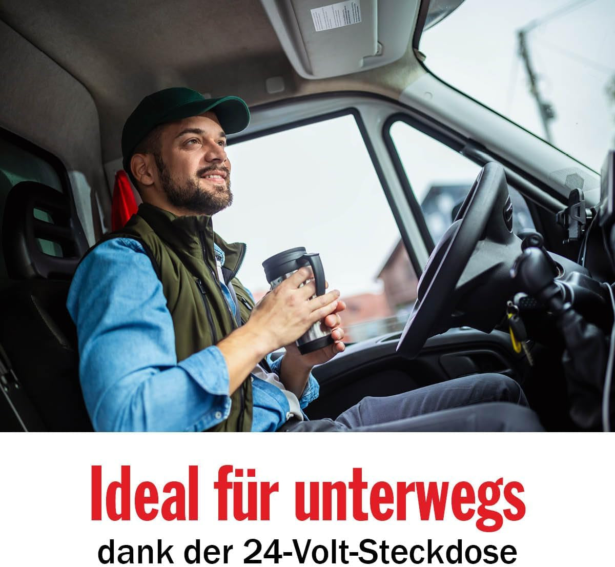 24-V-LKW-Kaffeemaschine – LKW-Kaffeemaschine – Filterkaffeemaschine – Warmhaltekaffeemaschine – Glaskaraffe-Kaffeemaschine – Schwarz