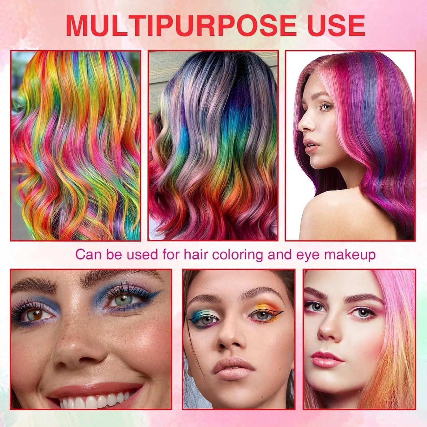 5 Farben Temporäre Haarfarbe für Kinder, waschbare Farbe, Mascara, Haarkreide, Salon-Haarfarbe, Naty Shop