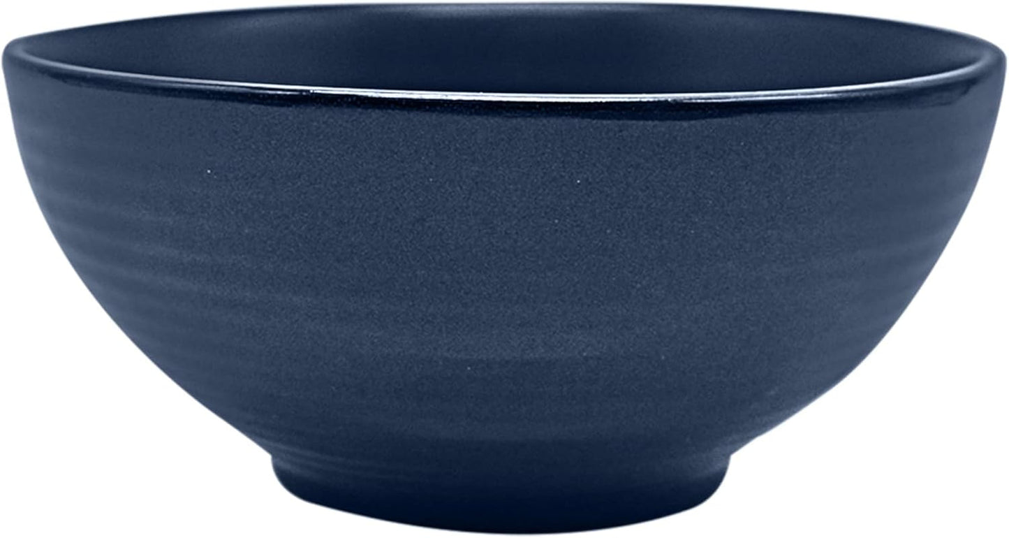 ECHTWERK „Alicia“ 16-teiliges Vintage-Kombinationsgeschirr-Set, modernes Design für 4 Personen, elegantes dunkelblaues Steinzeug-Geschirrset mit 4 Tellern, 4 Beilagentellern, 4 Schüsseln und 4 Teetassen