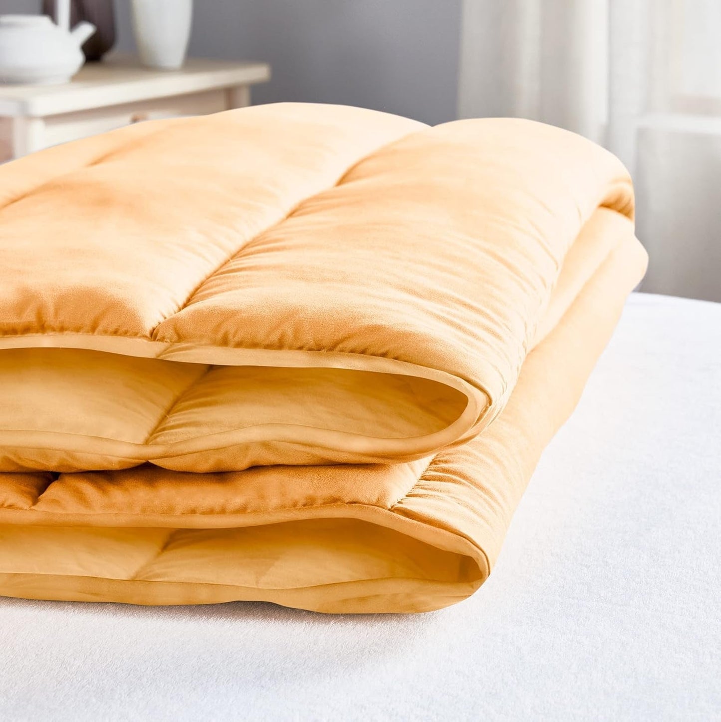 Pikolin Home - Wendedecke 300 G - zweifarbige nordische Füllung - für Bett 100/105 - bequem, warm, atmungsaktiv, grün, 180 x 220 cm Steppdecken und Steppdecken Naty Shop