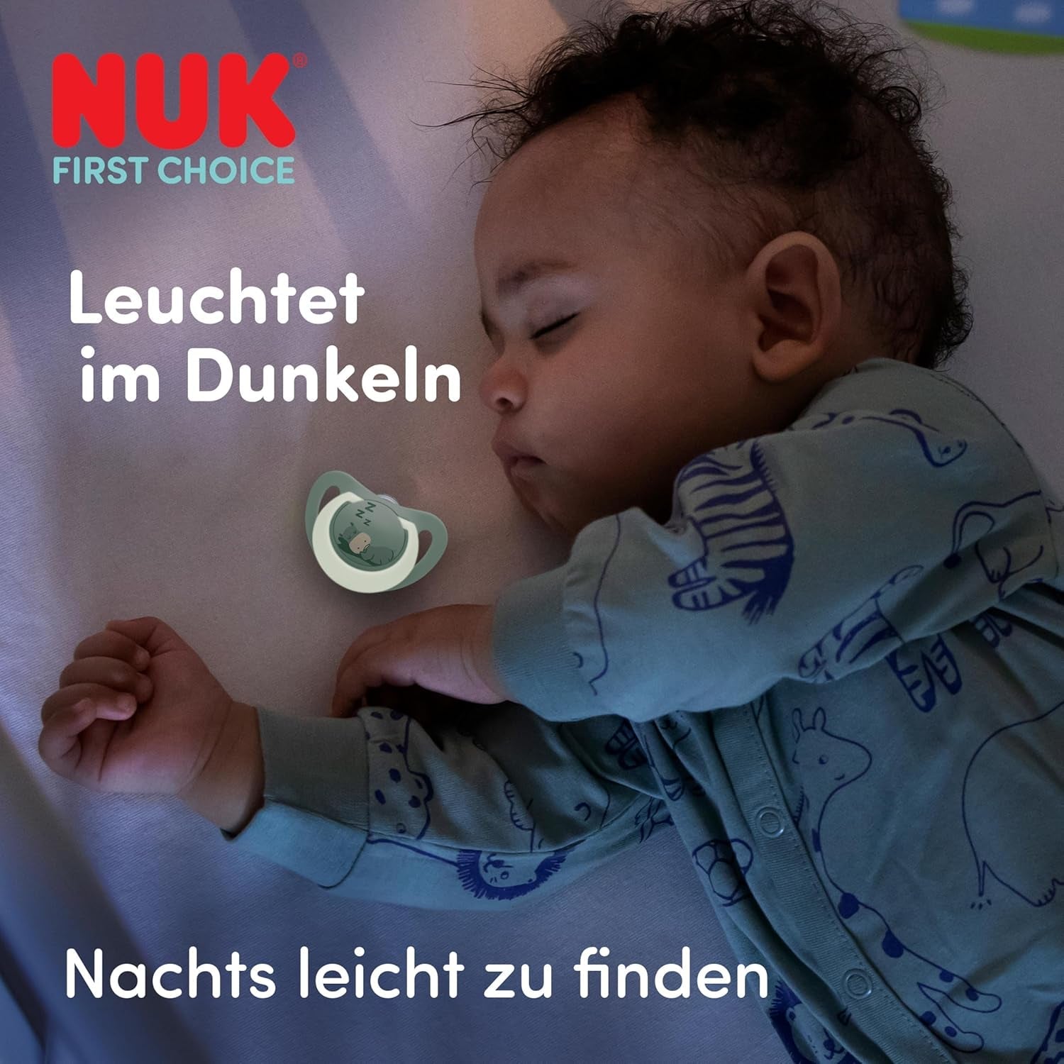 NUK First Choice Nachtschnuller für Babys | 6-18 Monate | Kieferorthopädische Schnuller, die im Dunkeln leuchten | Beruhigt 99 % der Babys** | Nilpferd/Koala | 2 Stück