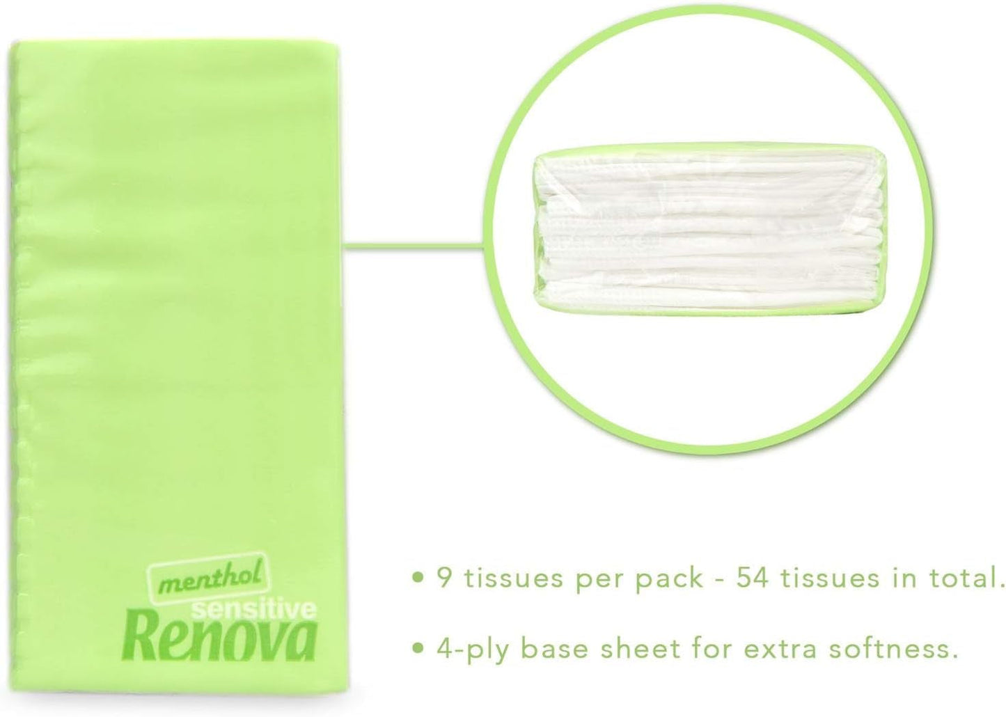 Taschentücher Renova SENSITIVE MENTHOL 6er Pack Regular Weiß 1 Stück (6er Pack)