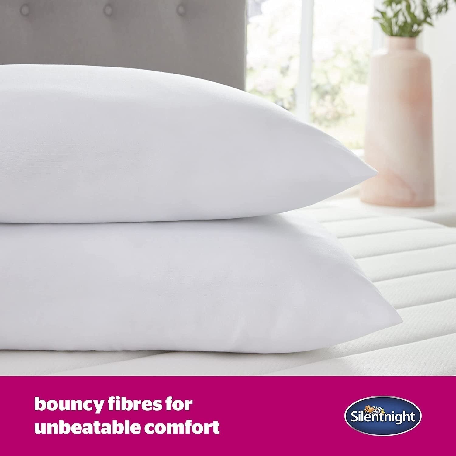 Silentnight Ultrabounce-Kissen, Weiß, Mikrofaser, Weiß, 2er-Pack Naty Shop Standard-Kissen