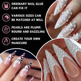 12 Größen Nail Art Perlen, Flache Perlen, Nail Art Accessoires, Halbkreis Nagelperlen, Weiße Nail Charms Und Glitzersteine ​​​​Nägel Für Nail Art Design, DIY Basteln, Alltag, Hochzeit (2 Boxen)