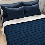 PETTI Artigiani Italiani – Einzelbettdecke, doppelseitige Steppdecke, Frühlingsdecke, Mitternachtsblau, Weiß, 100 % Made in Italy. Bettdecken und Steppdecken Naty Shop