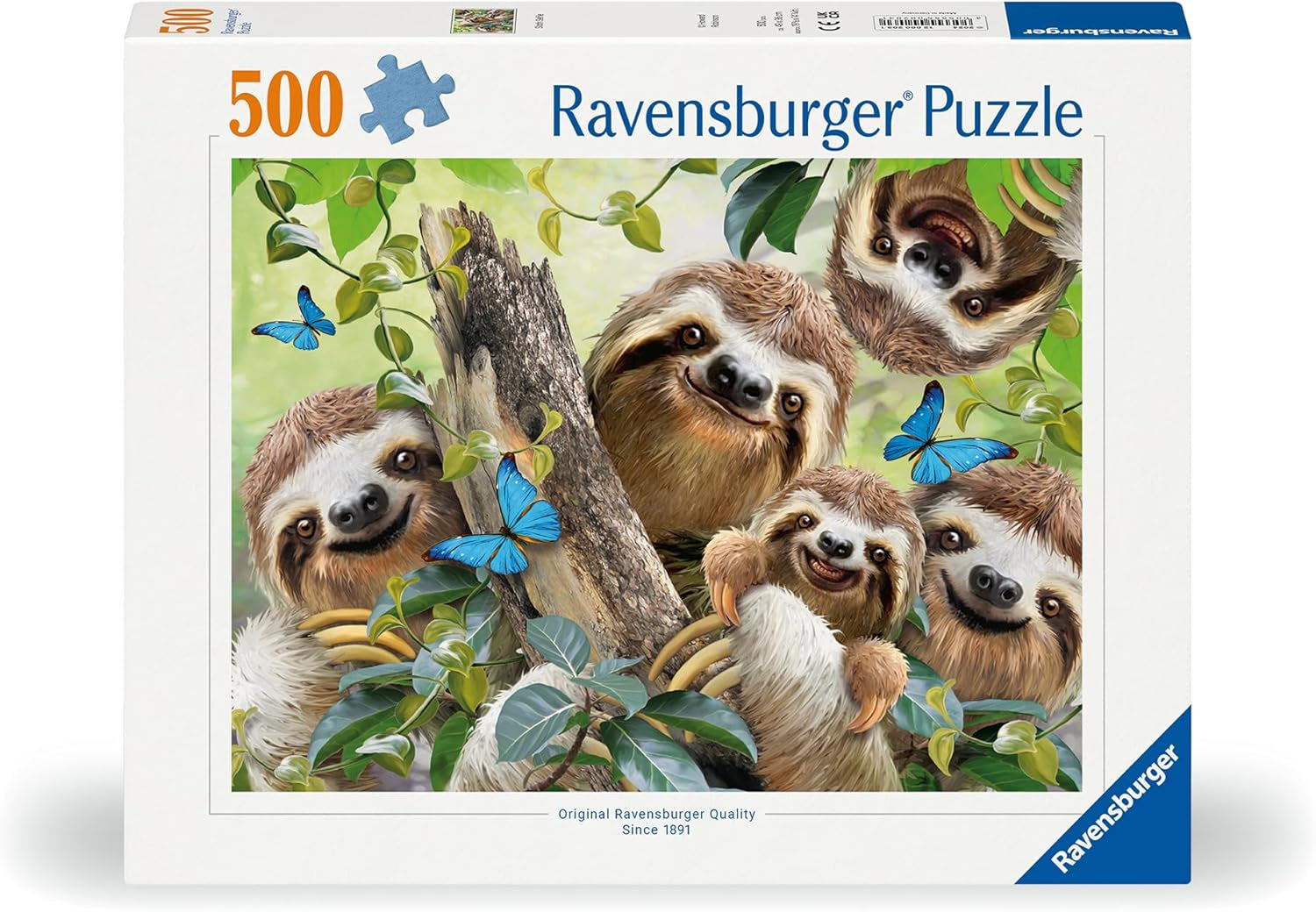 Ravensburger Puzzle 12000203 – Faultier-Selfie – Puzzle 500 Teile für Erwachsene und Kinder ab 10 Jahren, Puzzle mit Tiermotiv. Puzzle Naty Shop
