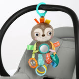 Bright Starts Kinderwagen-Spielzeugfaultier – mit Rassel, Spiegel und Taggie-Loops Babyspielzeug Naty Shop