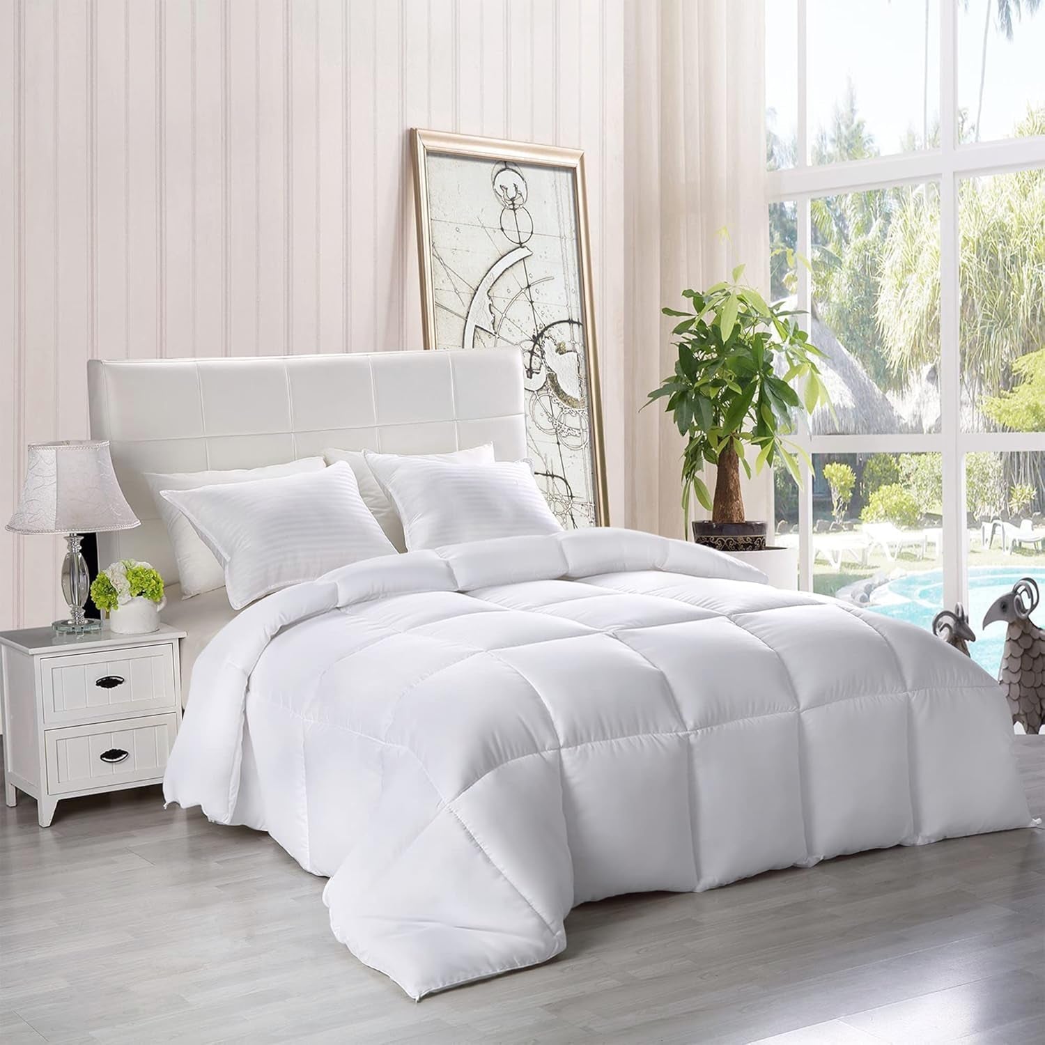 Utopia Bettwäsche FBA_B01JPECQF8 Doppelsteppdecke, weiß, Polyester, Twin Steppdecken und Steppdecken Naty Shop
