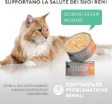 Silberhähnchen mit Entenmousse und Filets, komplettes Nassfutter für ältere Katzen, getreidefrei, Immununterstützung, Feuchtigkeitsquelle, 12 x 70 g