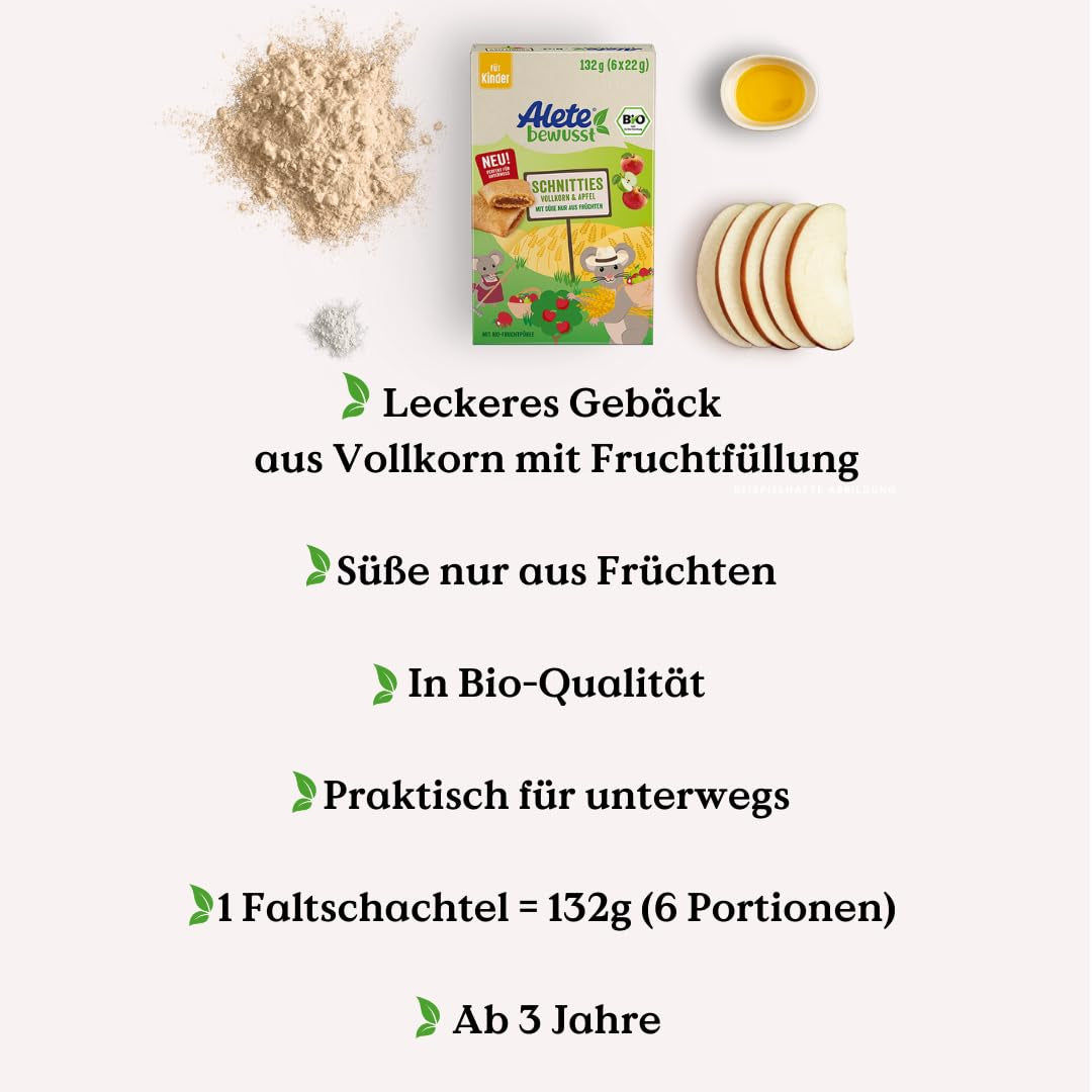Alete Bio-Vollkorn-Apfelscheiben 8 x 132 g