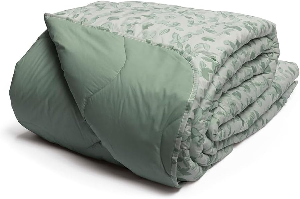 Foppapedretti Nachttisch & natürliche Steppdecke für Doppelbett 2P; Sandblätter, Bezug 100 % Baumwolle, hergestellt in Italien. Bettdecken und Steppdecken Naty Shop Salbeiblatt 160 x 190 cm