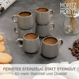 Moritz & Moritz SOLID 24-teiliges Steinzeug-Geschirrset für 6 Personen – Geschirrset für 6 Personen, bestehend aus 6 Speisetellern, 6 kleinen Tellern, 6 Speisetellern und 6 Tassen mit Henkeln