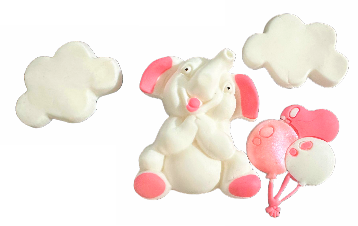 Set mit essbaren Zuckerdekorationen, Pink Elephant Sugar Paste Dekorationen Nati Shop