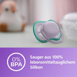Philips AVENT ultra air Schnuller – Leichte und atmungsaktive Schnuller für Babys im Alter von 0–6 Monaten, BPA-frei, mit Tragetasche als Sterilisator, 2er-Pack, Modell SCF085/24
