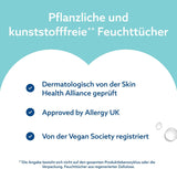 WaterWipes Sensitive+ Feuchttücher für unterwegs, 100 Tücher (10er-Pack), 3-in-1 reinigt, pflegt, schützt, 99,9 % Wasser, parfümfreie Tücher