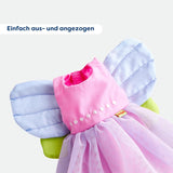 HABA Fairy Magic Puppenkleidung – 2-teiliges Set für Puppen ab 18 Monaten (30 cm) – Tüllkleid mit Flügeln, Blumen-Haarband im Lieferumfang enthalten – 1306243001