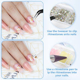 Harz Strasssteine ​​​​4200Pcs Strass Kristalle 1Mm-5Mm Gemischte Kinder Bastelsachen Kit Mit Strass Mit Picking Pinzette Und Stift Für DIY Nägel Kleidung Kunsthandwerk Gemischt Becher Party (A)