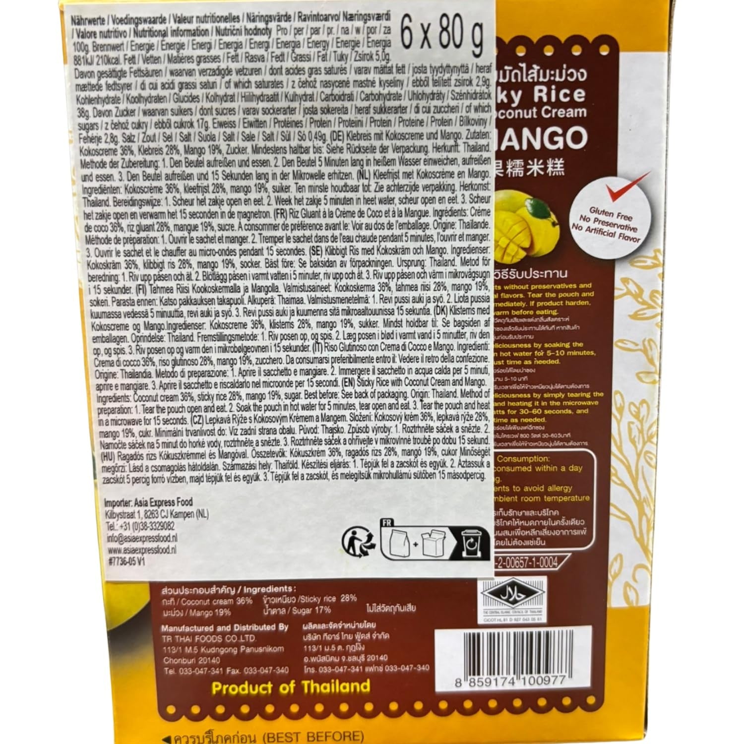 - Klebreis mit Kokos und Mango - (6 x 80 g)