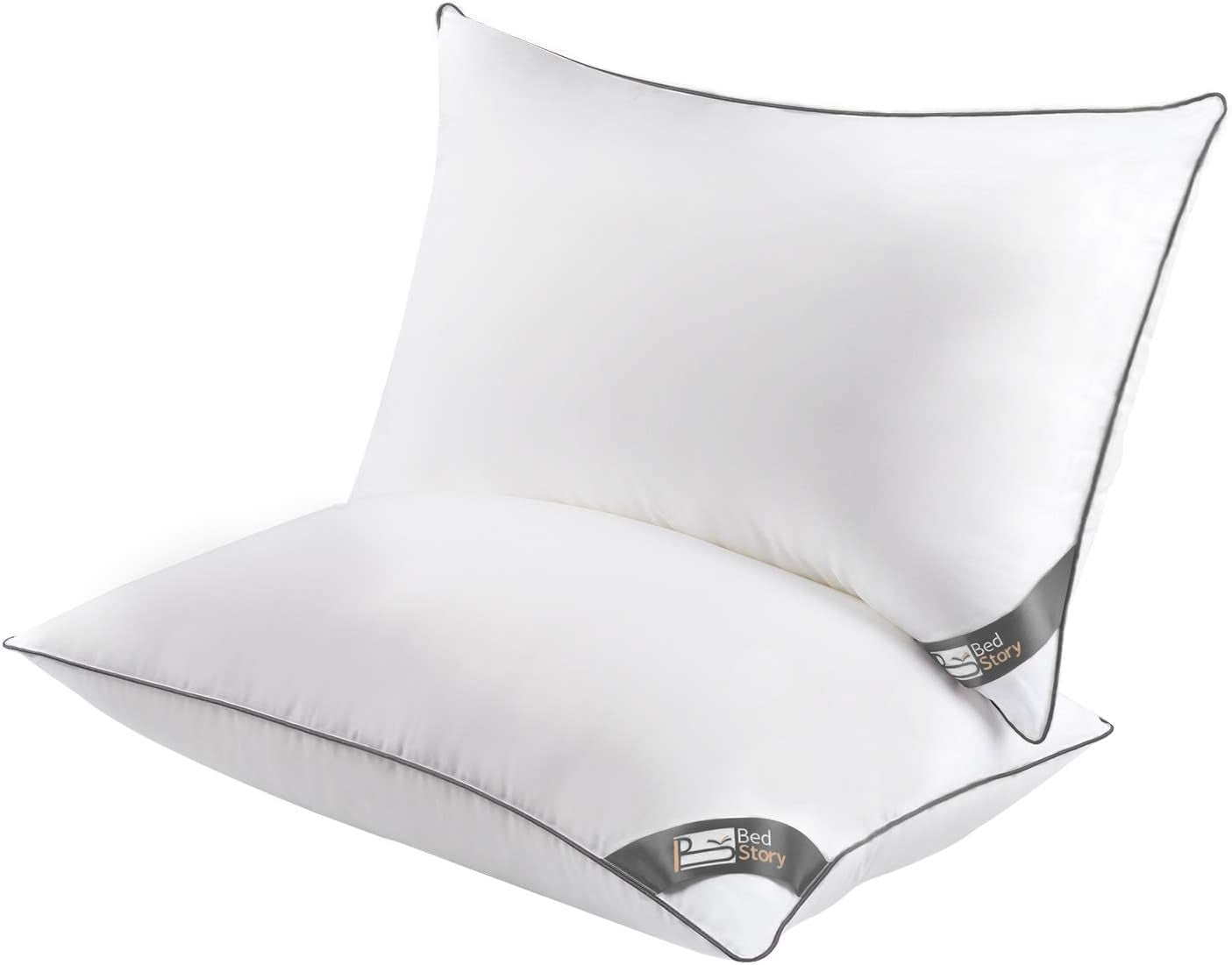 Bedstory-Kissen, 50 x 70 cm, 2 Stück, bissfest, schweißatmend, hypoallergen, Füllung: 100 % Polyesterfaser, äußerst bequemer und weicher Komfort und hervorragende Unterstützung. Naty Shop Standard-Kissen Standardtitel