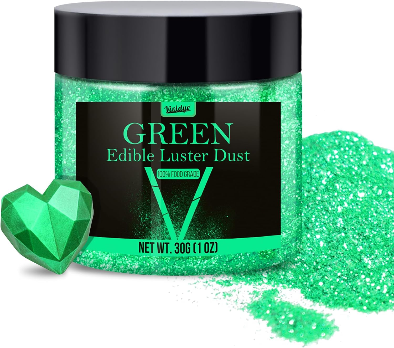 Essbarer Glitzer-Glitter – 4 Farben essbares Glitzerpulver, Glitzerpulver für Getränke, Lebensmittel, Kuchen – essbares metallisches Lebensmittelfarbpulver zum Backen, Cocktails – 5 g/Flasche