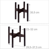 Relaxdays Blumenständer Bambus, individuell verstellbar, für Blumentöpfe bis 32 cm, Pflanzenständer, H: 35,5 cm, braun, 1 Stück 10028823