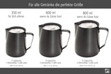 APS Milchkännchen – Hochwertiges Milchkännchen mit Antihaftbeschichtung aus Edelstahl – Perfekt zum Aufschäumen von Milch – Universalkaraffe, schwarz, 600 ml
