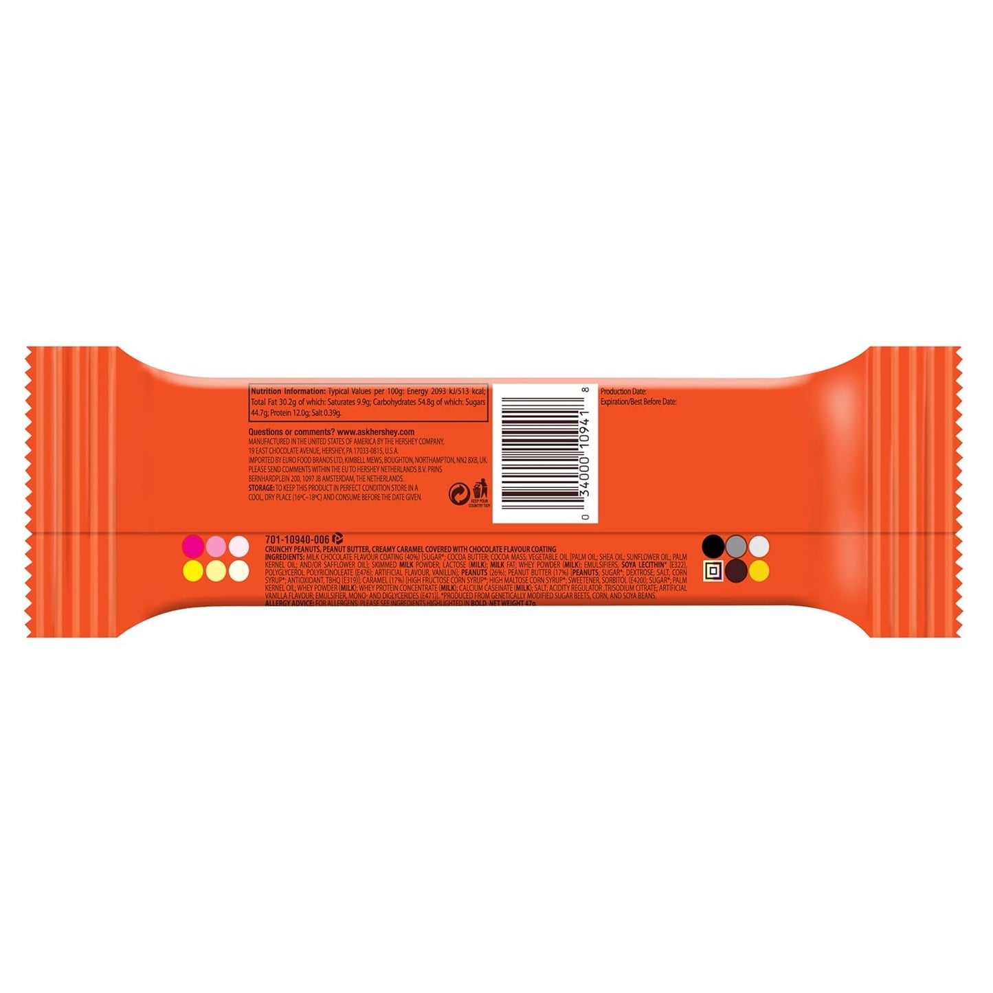 Nutrageous Peanut Butter – Erdnussbutter-Schokoriegel: 18 Stück (18 x 47 g)