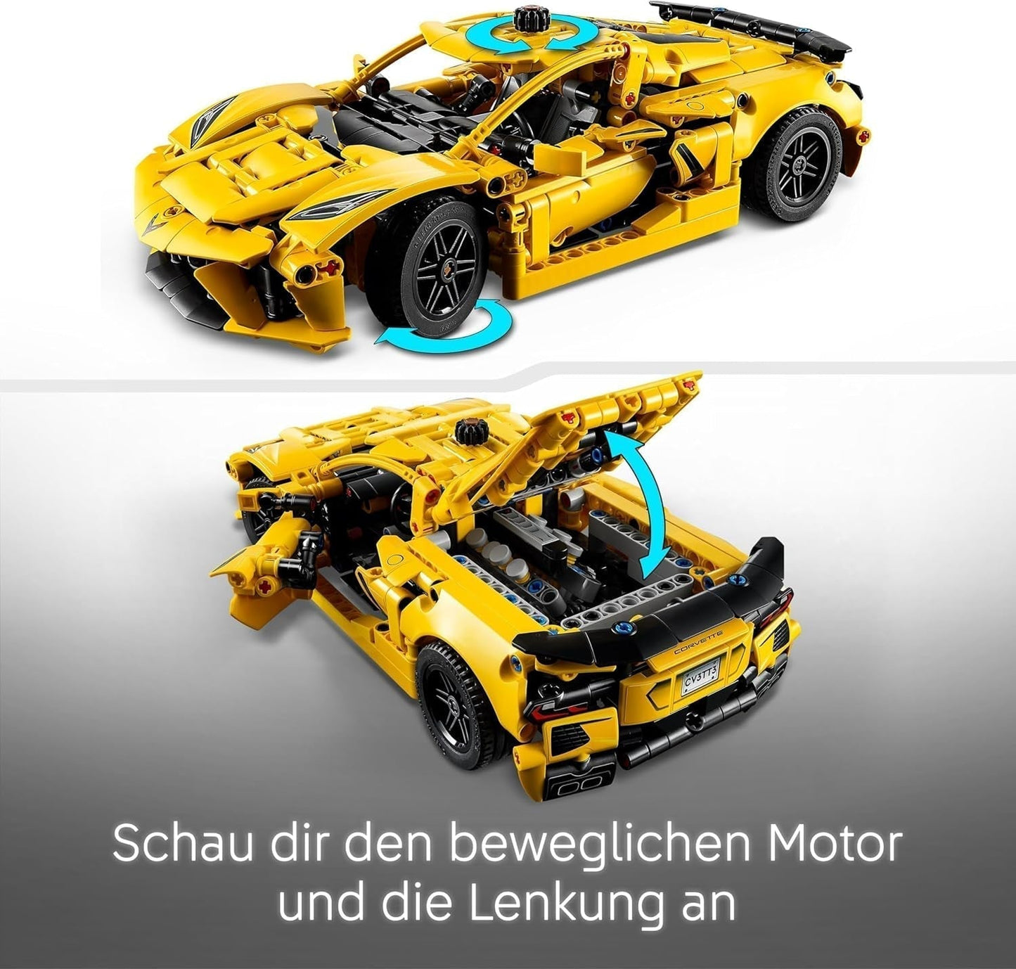 LEGO Technic Chevrolet Corvette Stingray – Bauspielzeug zum Sammeln – Spielzeugsportwagen – Automodell – Geschenk für 9-jährige Jungen und Mädchen, die Spielzeugautos lieben 42205 Bausätze Besuchen Sie den LEGO-Store