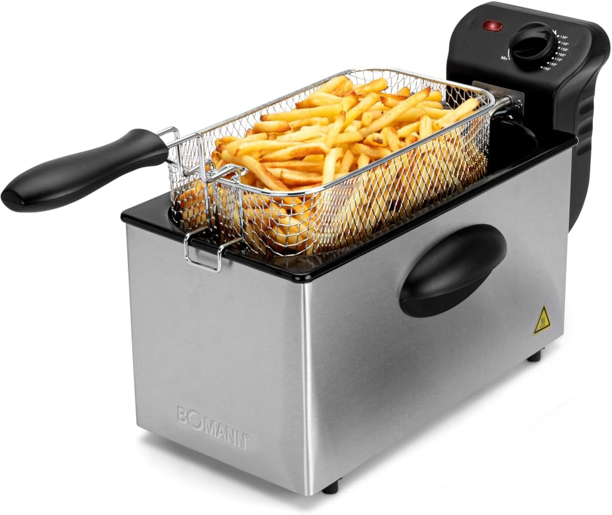 Bomann® Ölfritteuse, 3 l Fassungsvermögen, Kühlzone und Abflusstechnologie, 2000 W Haushaltsgeräte Naty Shop Standardtitel