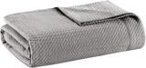 Madison Park, 100 % ägyptische Baumwolle, atmungsaktive Schmusedecke, Premium-Strick, luxuriös, saisonal, leichter Bezug für Bett, Sofa, Couch, Doppelbett/Queensize-Bett, Rosa, Naty Shop Bettdecken, Grau, Full/Queen (90"X90")