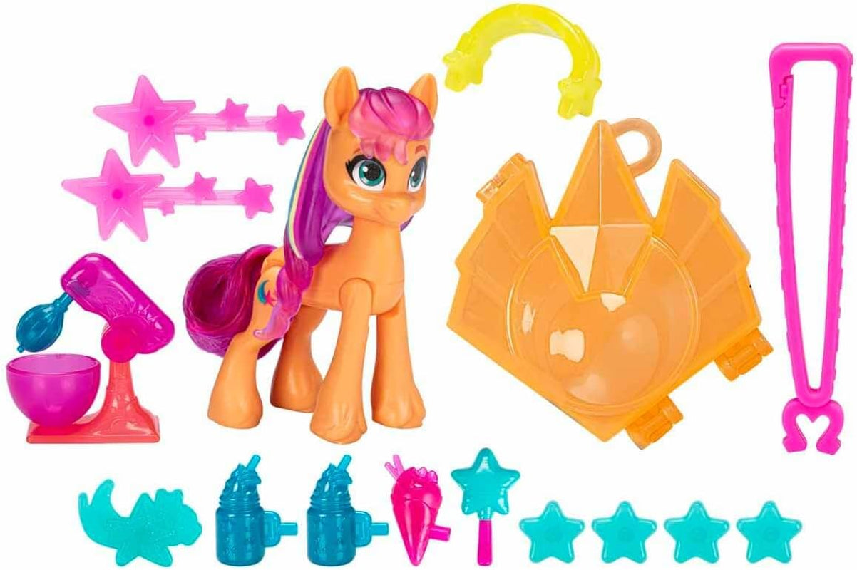 My Little Pony – Entdecken Sie Ihr funkelndes Pony: Beauty Mark Magic Sunny Starscout, Pony vom Huf bis zum Herzen 7,5 cm, ab 5 Jahren, F5250, mehrfarbig