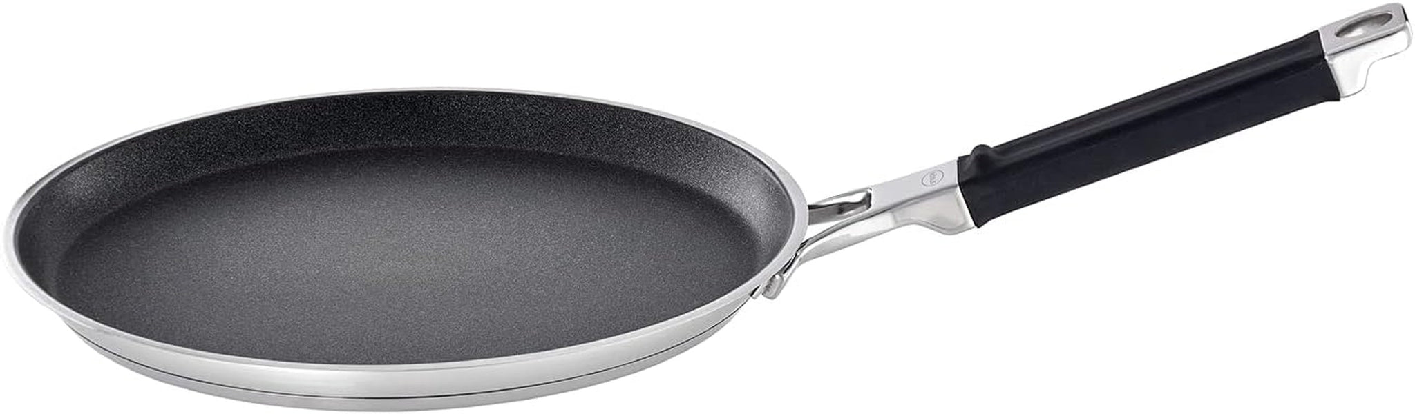 RÖSLE SILENCE PRO Pfannkuchenpfanne, hochwertige kratzfeste Proresist-Antihaftbeschichtung, Edelstahl 18/10, geeignet für Induktionstöpfe und -pfannen Naty Shop Crêpes Pfanne