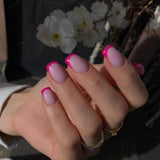 Lange French Tips Gold Glitzer Kleber auf langen quadratischen Nägeln Glitzer French Tip Falsche Nägel Set Quadratische künstliche Nägel für Frauen 24 Stück