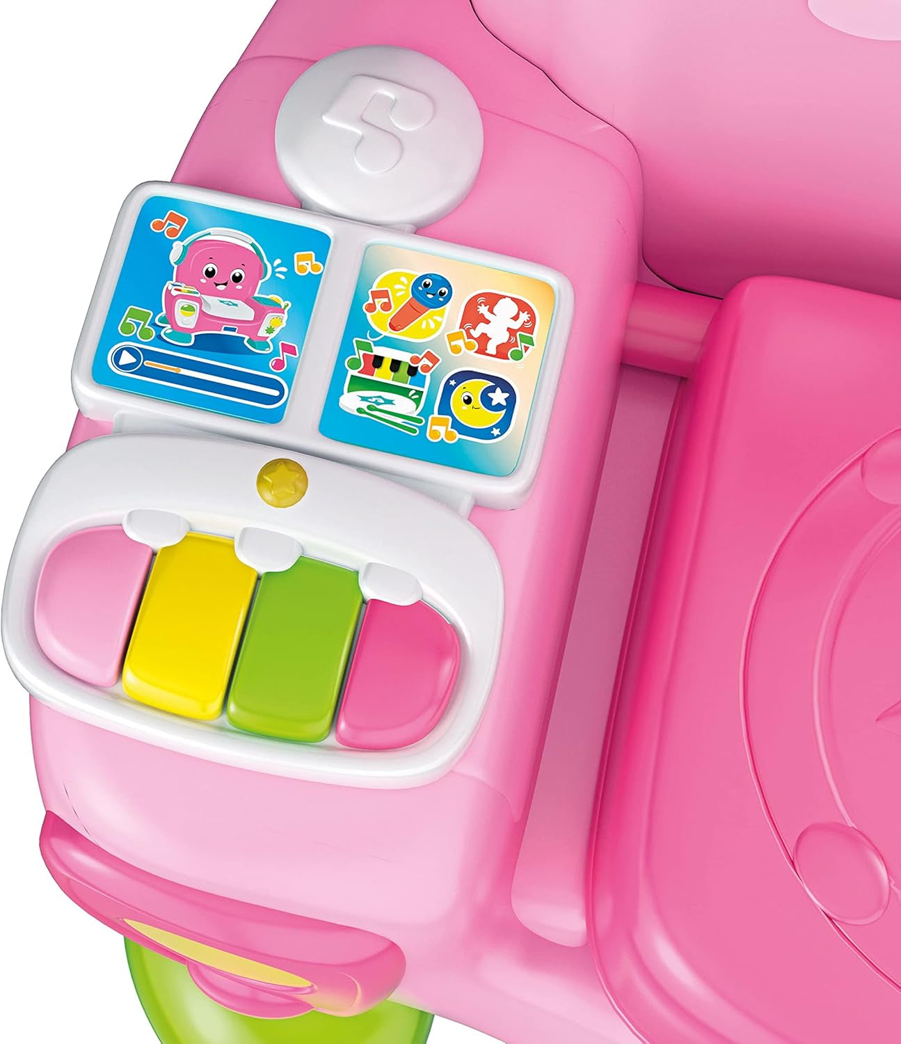 Clementoni 17755 Singsessel mit rosa Klang und Tanz – interaktiver und multifunktionaler Sessel für Kinder auf Italienisch, Spielzeug 1 Jahr – Made in Italy, mehrfarbig Toys Bebe Naty Shop