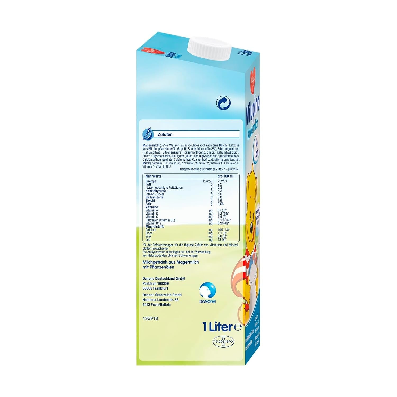 Milupa Milupino Trinkfertige Wachstumsmilch (6x1L), ab 1 Jahr, für Kleinkinder in der Wachstumsphase