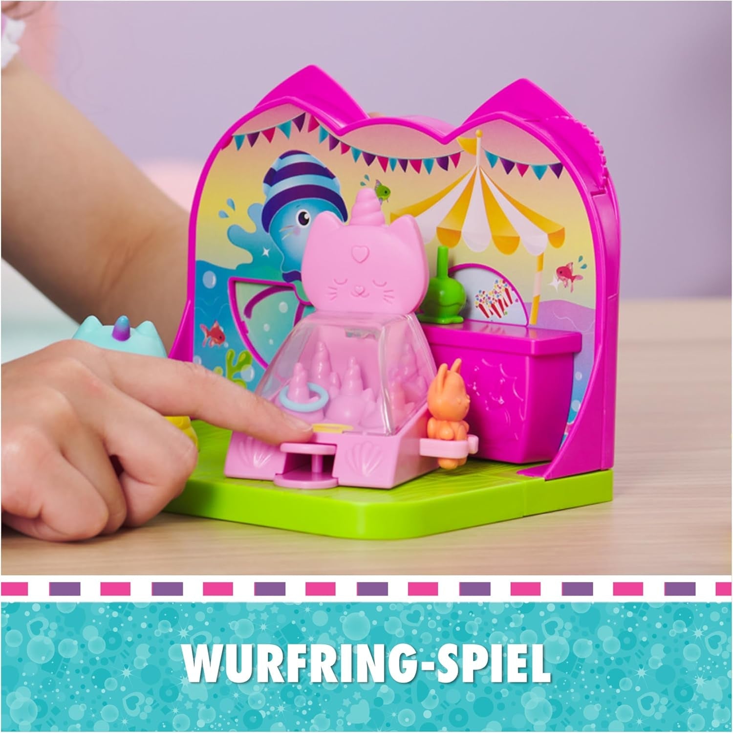 DREAMWORKS GABBY'S DOLLS HOUSE – Deluxe-Zimmer-Spielset, Kitty-Narwal-Partyraum, thematische Möbel und Accessoires, ab 3 Jahren