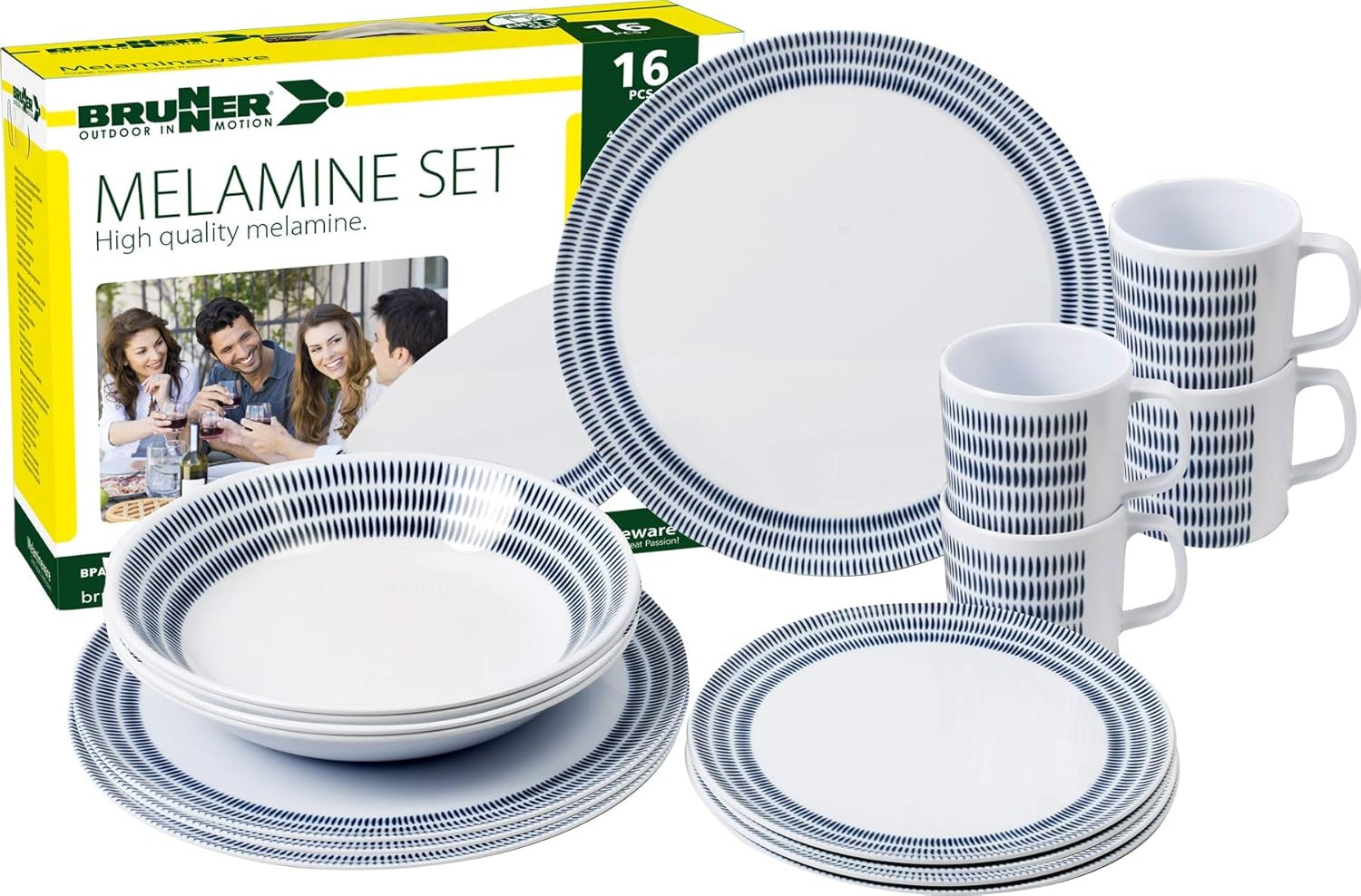 0830160N.C6T Geschirrset, 16-teilig, BlueBAY, 4-teilig