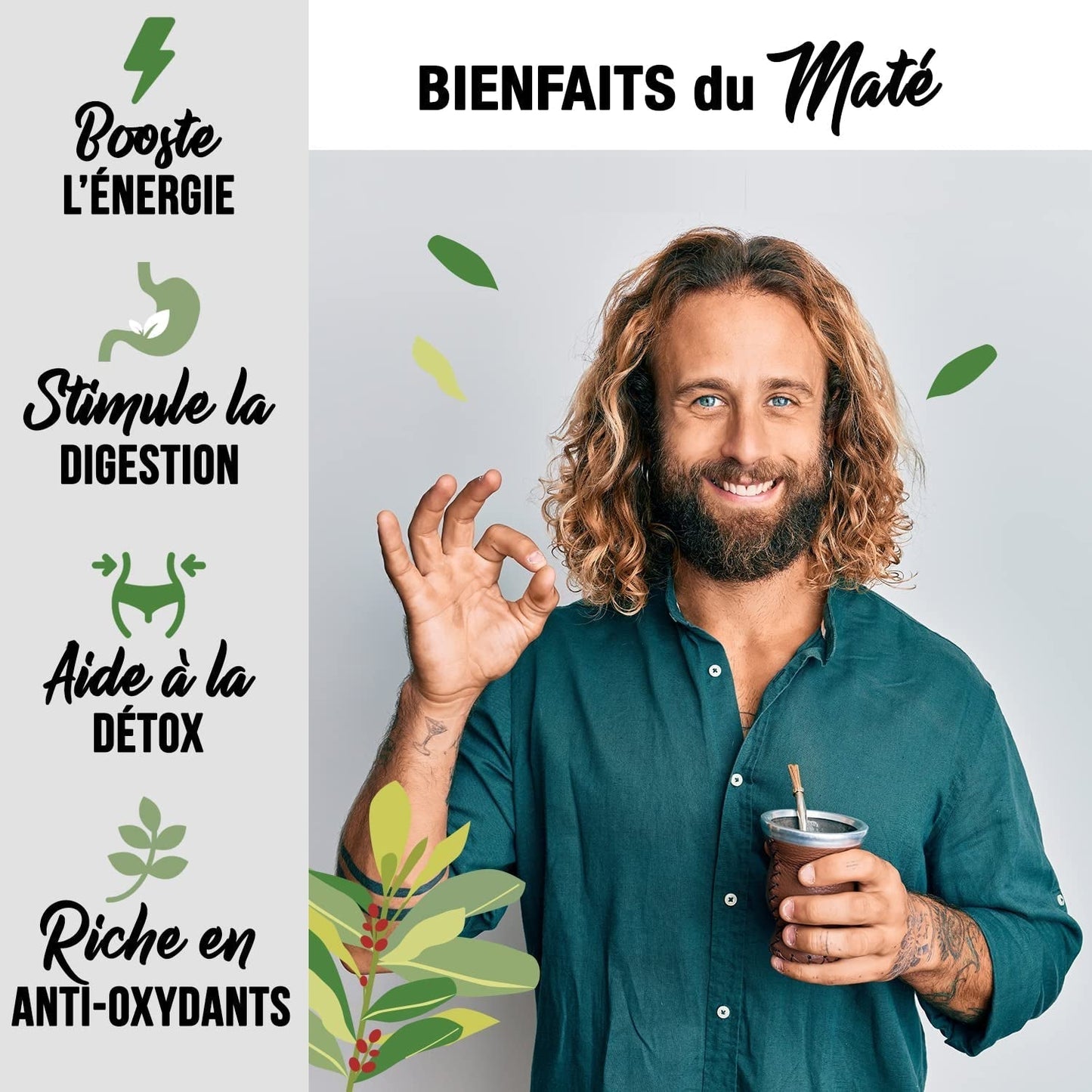 ORIGEENS BIO YERBA MATE TEE 200G – Das Original I Bio Yerba Mate ungeröstet, Blätter, ohne Stiele, Staub und Krümel I Energetisierendes und entgiftendes Getränk